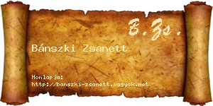Bánszki Zsanett névjegykártya