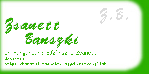 zsanett banszki business card